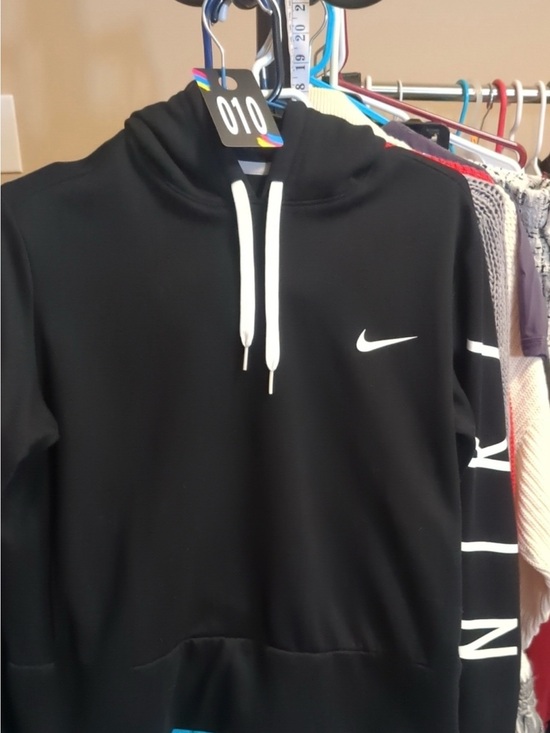 Nike Tops - Nike  Black Zip-Up Hoodie with White Swoosh